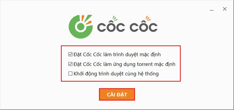 Cài đặt Cốc Cốc