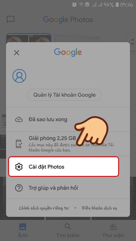 Cài đặt Google Photos