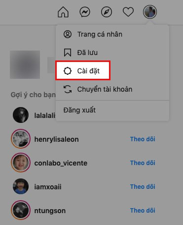 Cài đặt Instagram Web