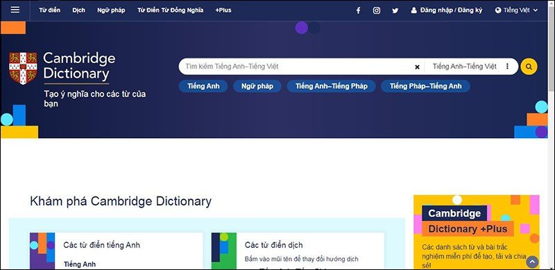 Cambridge Dictionary: Từ điển online toàn diện