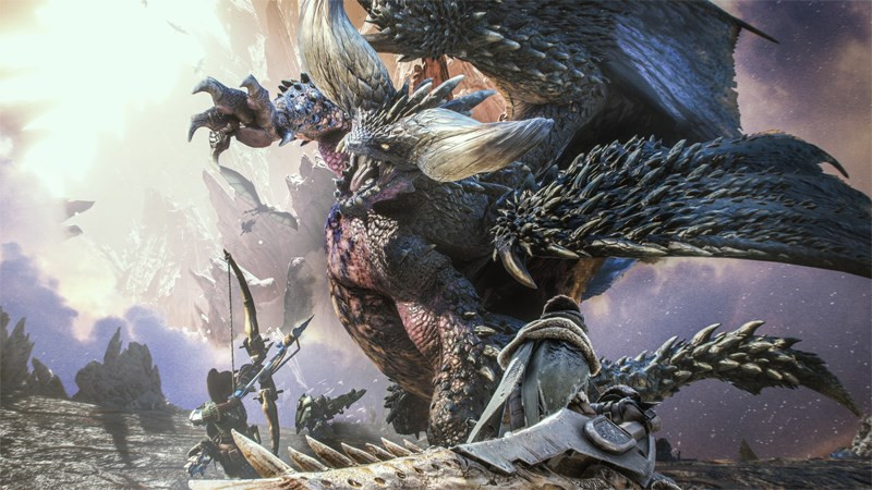 Cảnh chiến đấu trong game Monster Hunter: World