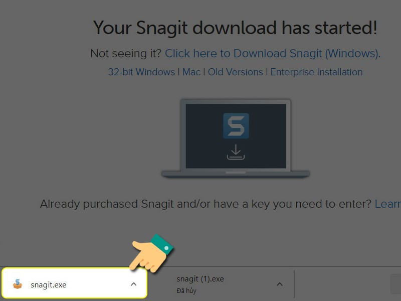 Chạy file cài đặt Snagit