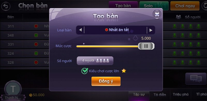 Chế độ chơi truyền thống trong Tiến Lên Miền Nam ZingPlay