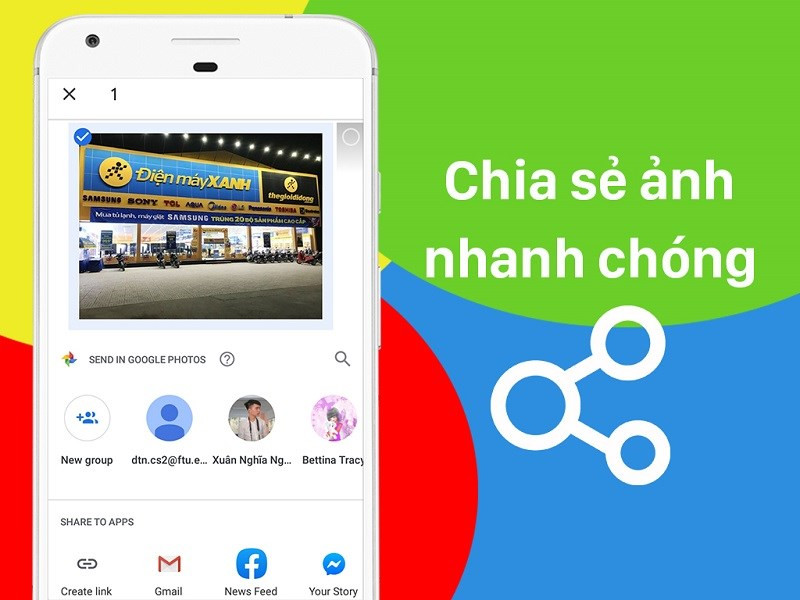 Chia sẻ ảnh nhanh ch&oacute;ng