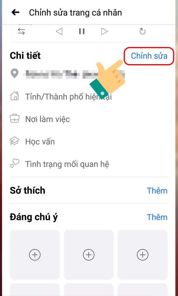 Chỉnh sửa chi tiết trên Facebook