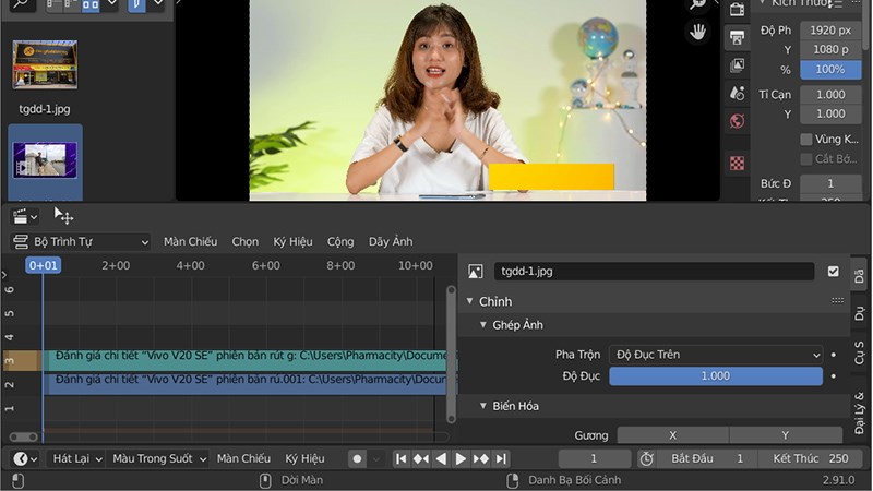 Chỉnh sửa video trong Blender