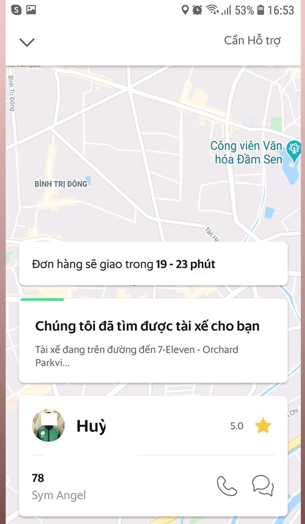 Chờ nhận hàng và thanh toán trên Grab