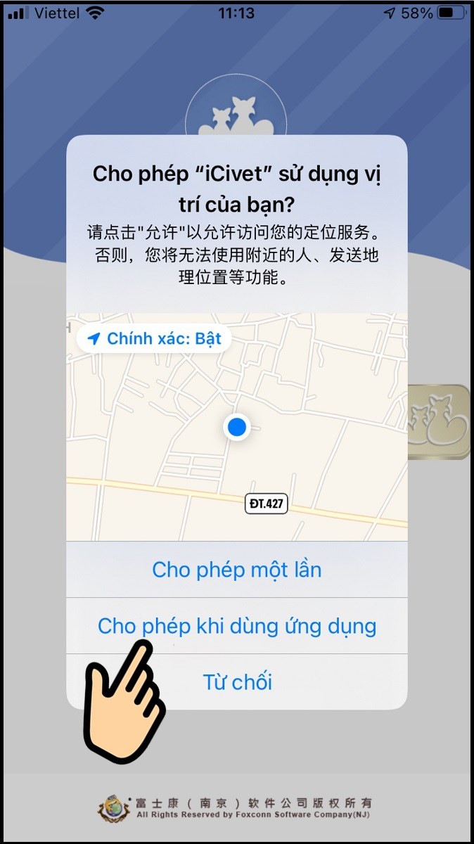 Cho phép truy cập vị trí