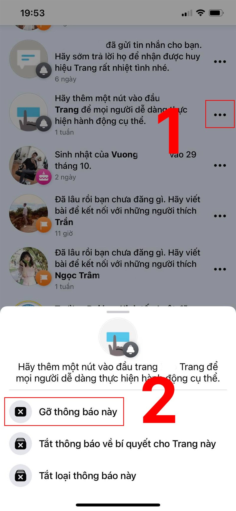 Chọn biểu tượng ba chấm trên điện thoại