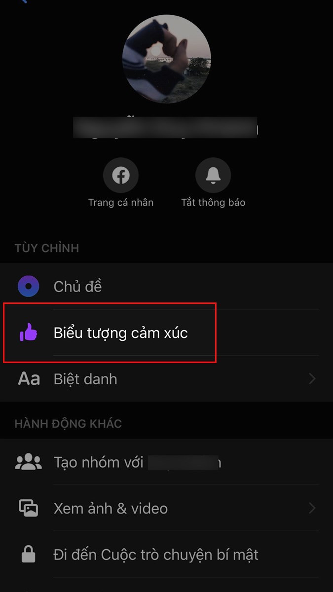 Chọn Biểu tượng cảm xúc trong Messenger