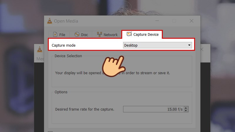 Chọn Capture Device và Desktop