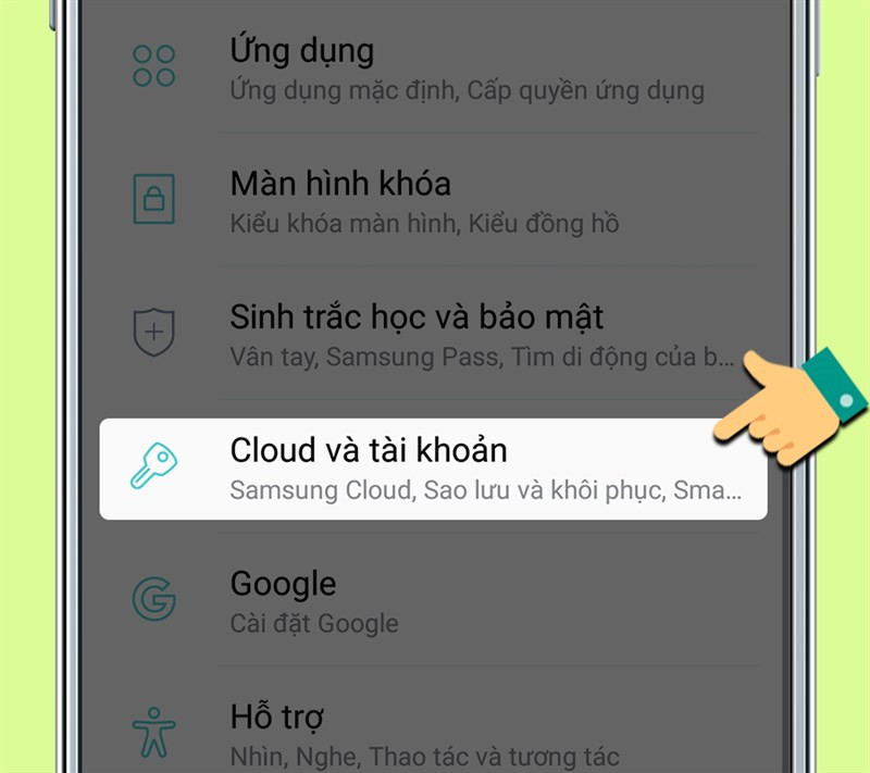 Chọn Cloud và tài khoản