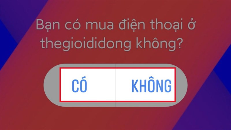 Chọn đáp án cho câu hỏi khảo sát