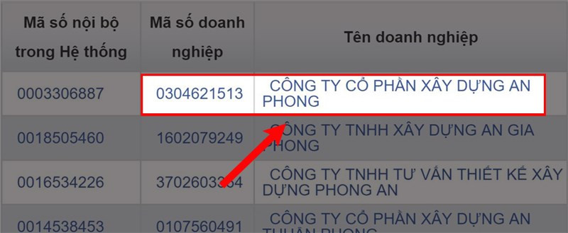 Chọn doanh nghiệp