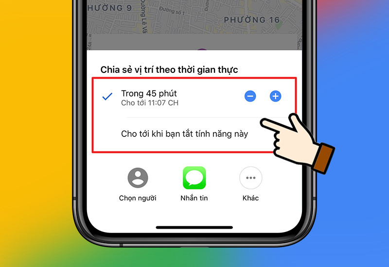 Chọn khoảng thời gian chia sẻ