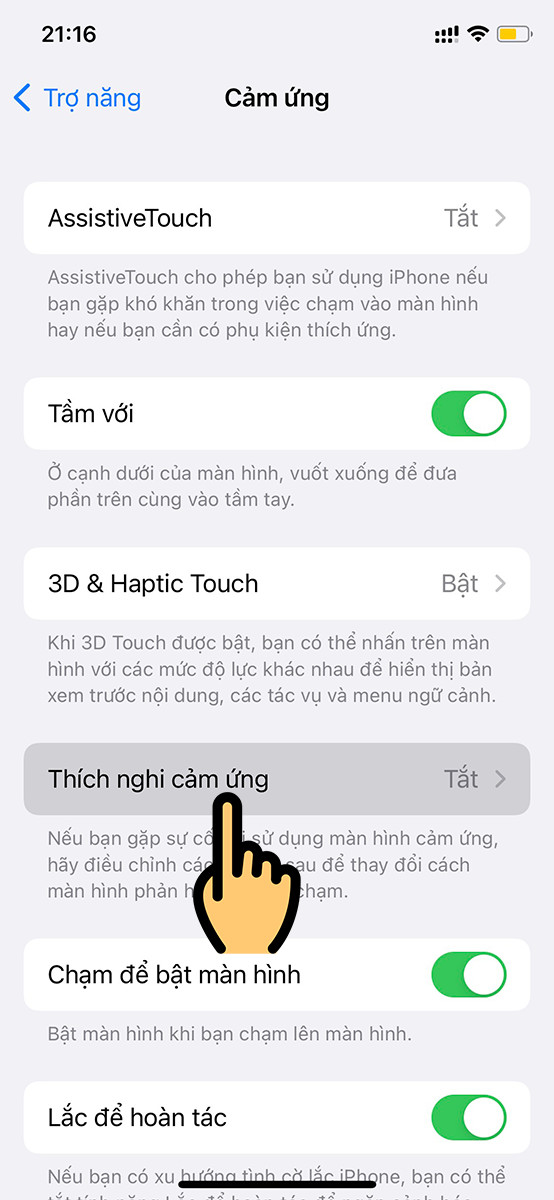 Chọn Thích nghi cảm ứng