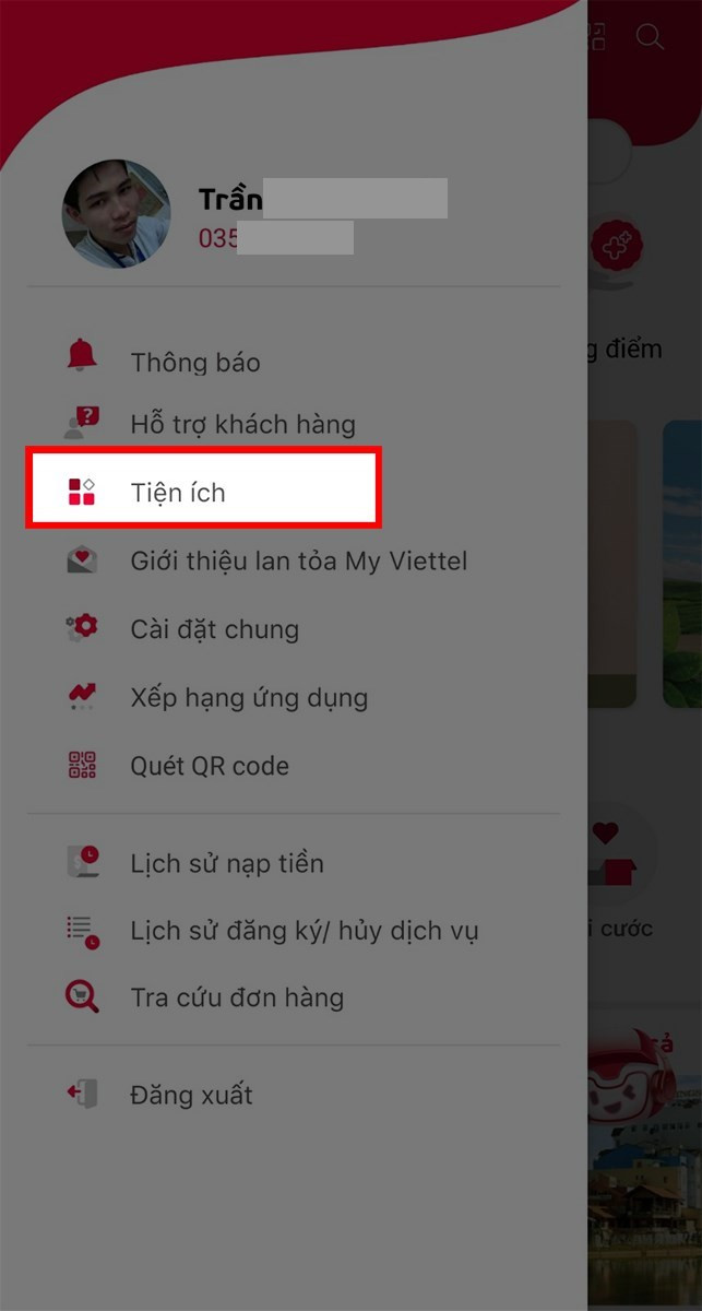 Chọn Tiện ích