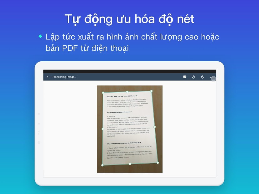 Chức năng chỉnh sửa ảnh trên CamScanner