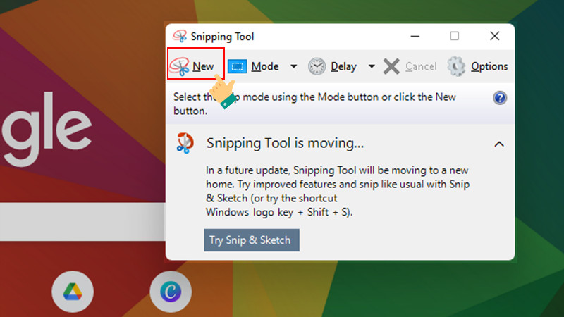 Chụp màn hình với Snipping Tool