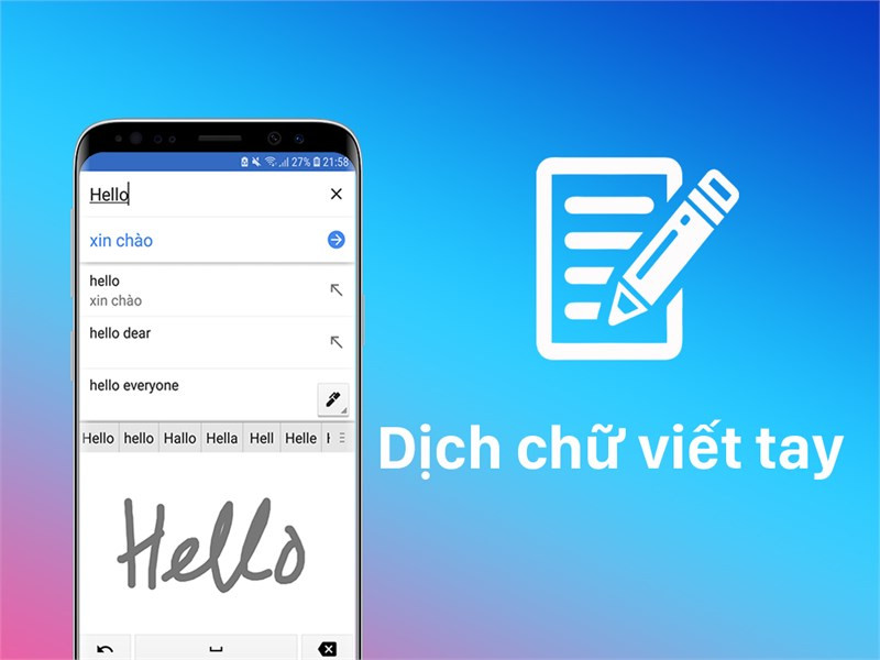 Chuyển chữ viết tay với Google Dịch