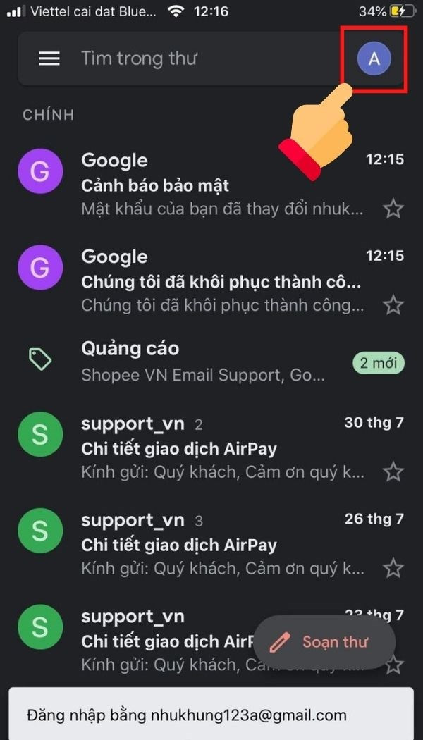 Chuyển đổi tài khoản