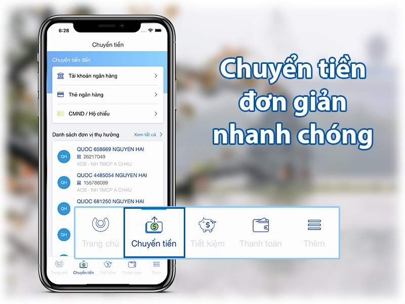 Chuyển tiền qua ACB Online Banking