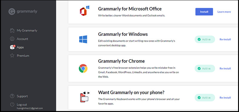C&agrave;i đặt Grammarly tr&ecirc;n nhiều nền tảng, tr&igrave;nh duyệt, ứng dụng kh&aacute;c nhau.