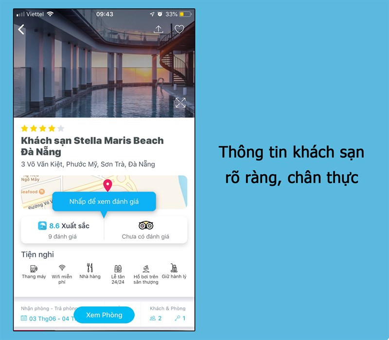 Cung cấp thông tin mô tả khách sạn cụ thể, rõ ràng