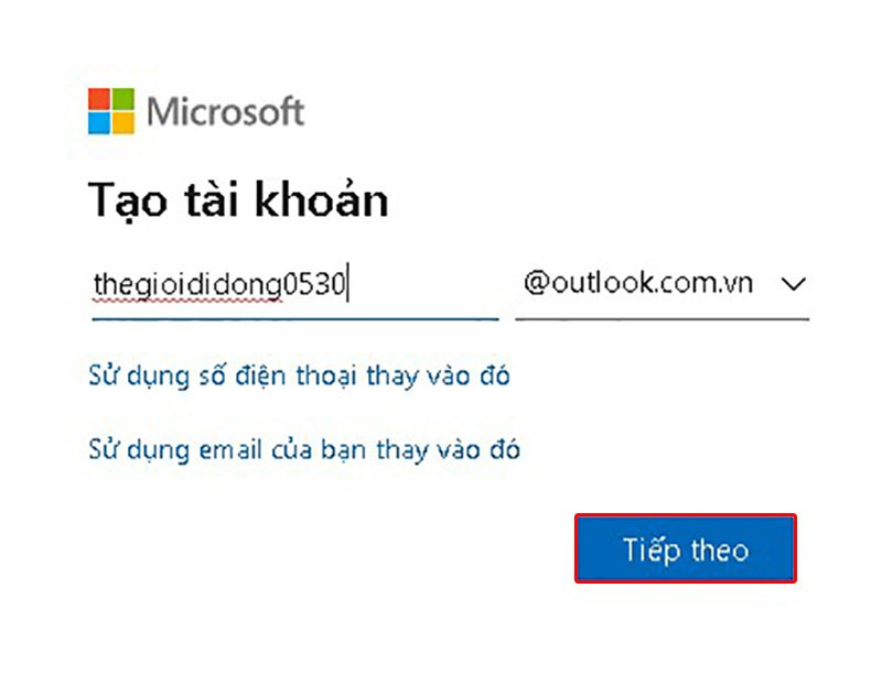 Đăng ký bằng số điện thoại hoặc email