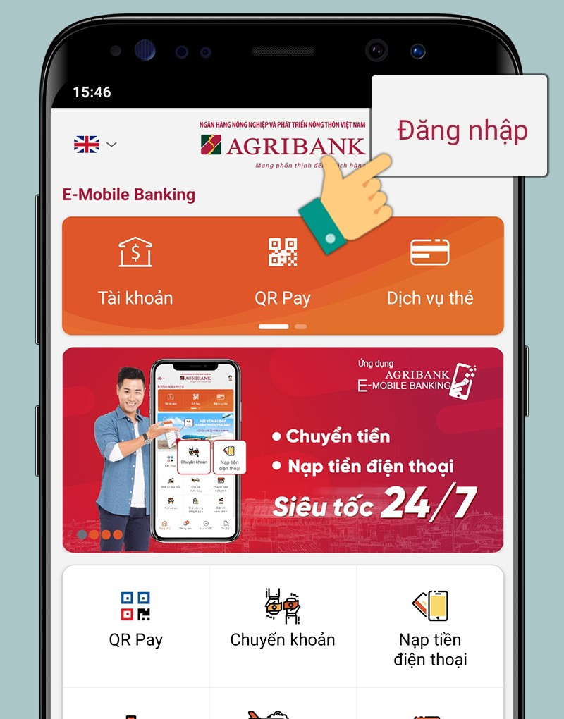 Đăng nhập Agribank E-Mobile Banking