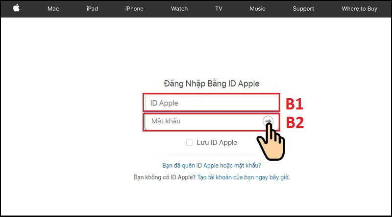 Đăng nhập Apple ID và mật khẩu