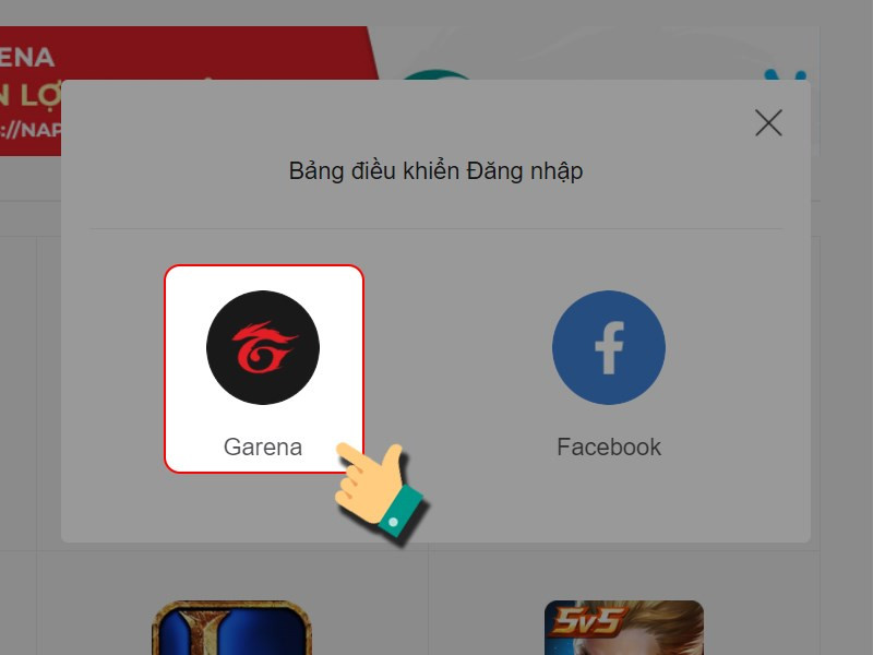 Đăng nhập bằng tài khoản Garena