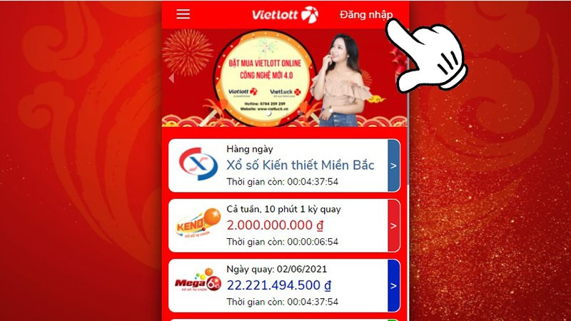 Đăng nhập tài khoản muavietlott.com