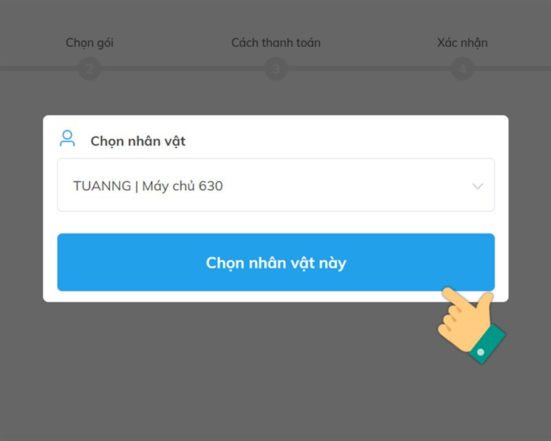 Đăng nhập và chọn nhân vật Gunny Mobi