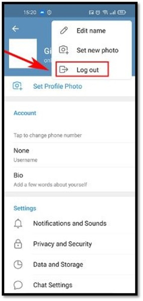 Đăng xuất Telegram trên Android