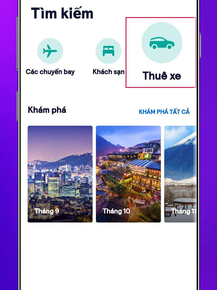 Dịch vụ thuê xe tự lái trên Skyscanner