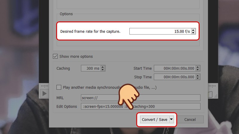 Điều chỉnh FPS và nhấn Convert/Save