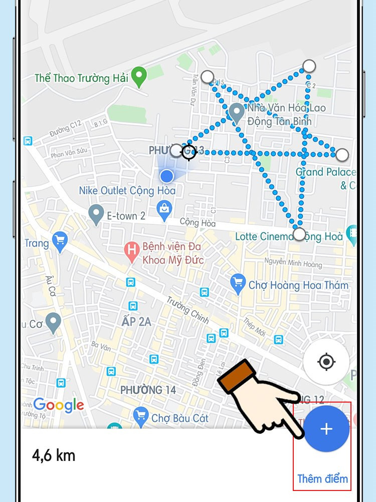 Đo khoảng cách trên Google Maps điện thoại