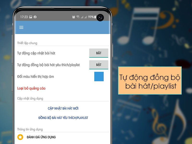 Đồng bộ bài hát và playlist