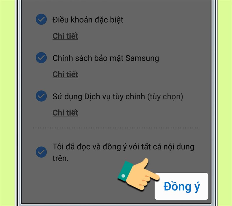 Đồng ý với các điều khoản