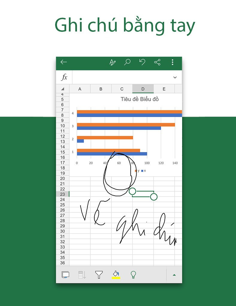 Ghi chú bằng tay trên bảng tính