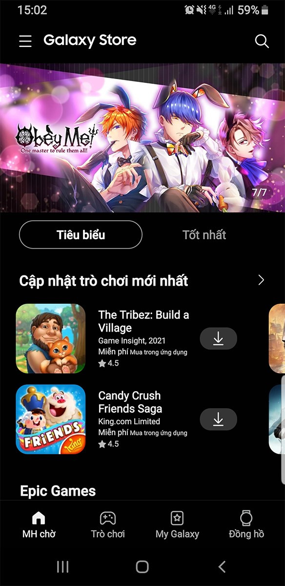 Giao diện dễ sử dụng của Galaxy Apps