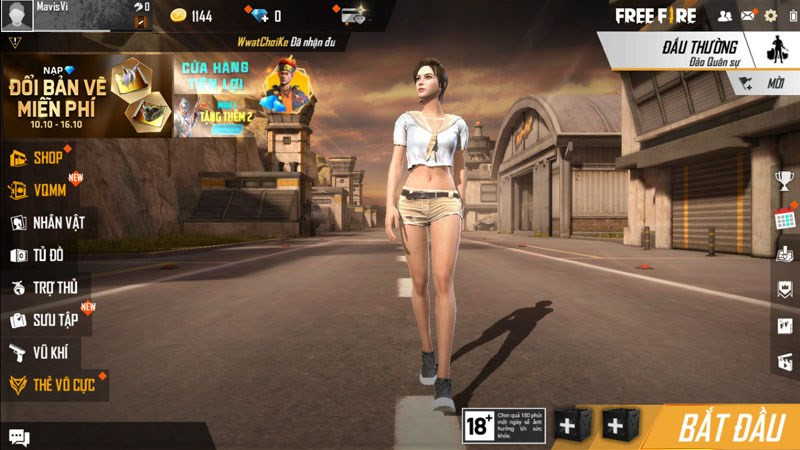 Giao diện Free Fire