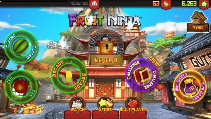 Giao diện Fruit Ninja