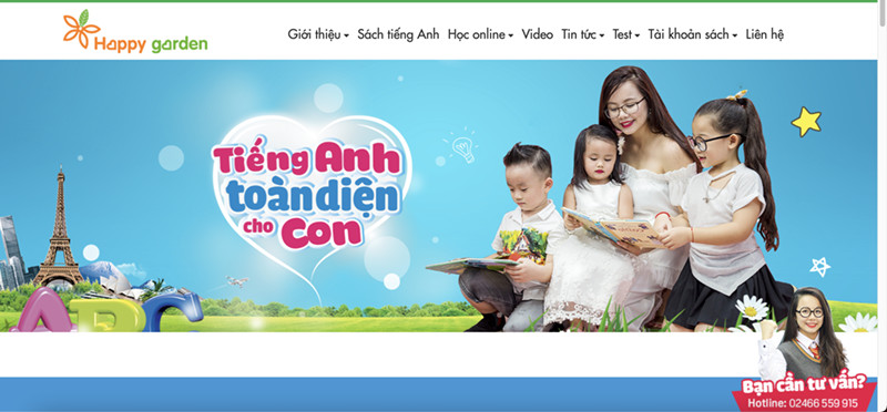 Giao diện trang web Happy Garden