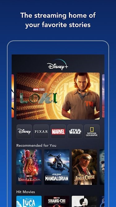 Giao diện ứng dụng Disney+