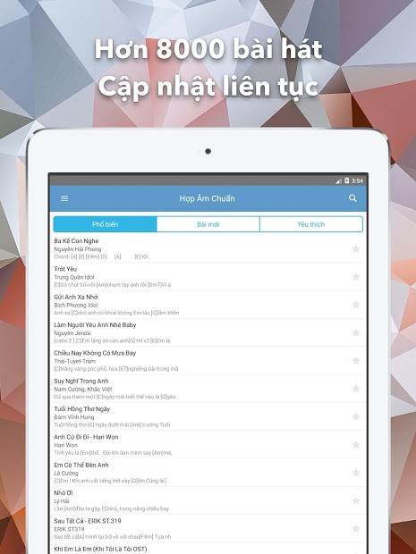 Giao diện ứng dụng Hợp Âm Chuẩn