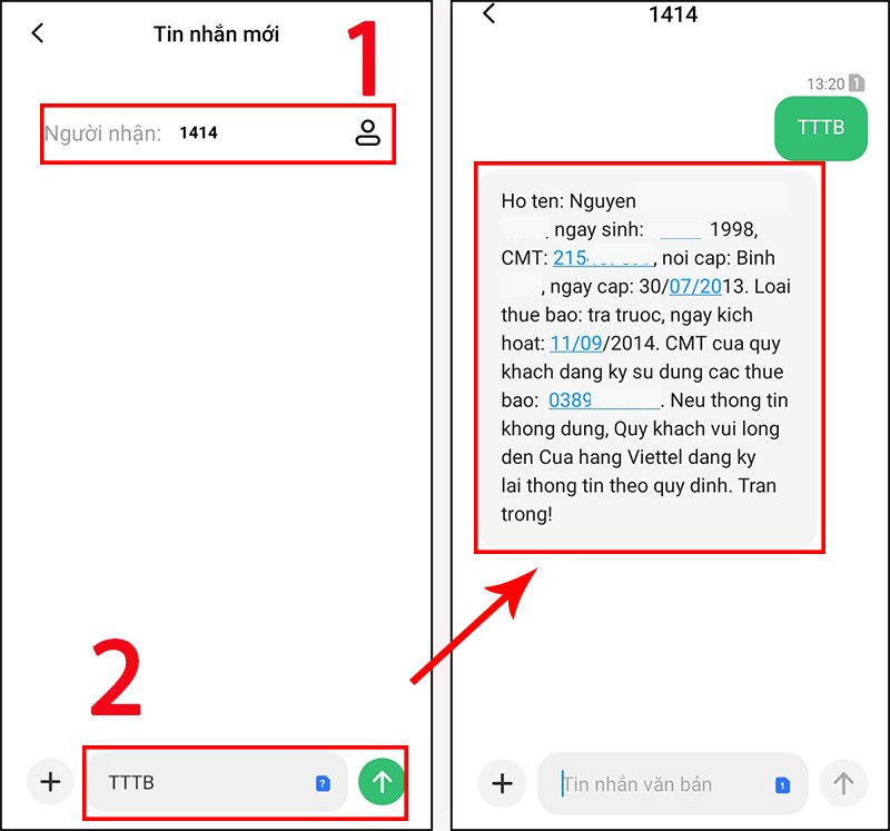 Gửi tin nhắn TTTB đến 1414