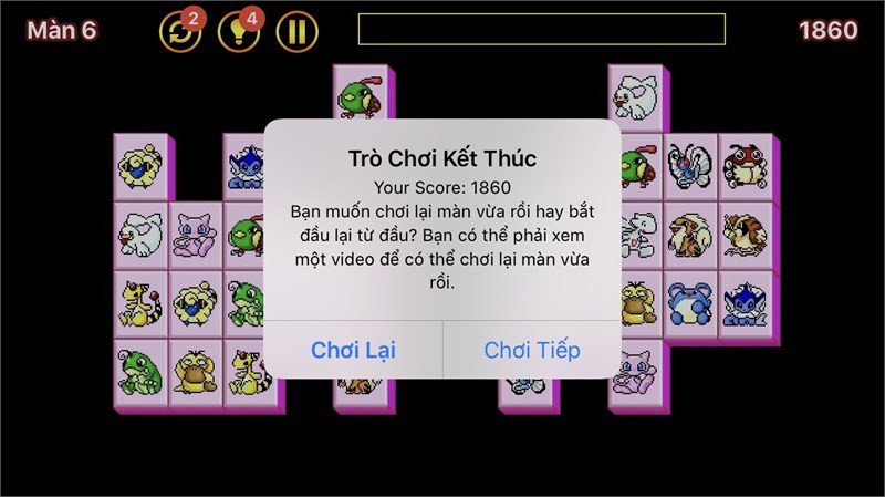 Hết thời gian quy định sẽ kết thúc trò chơi