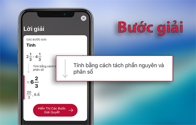 Hiển thị chi tiết c&aacute;c bước giải